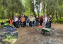 Volunteers collected over 40 bags of rubbish during a clean up of Calais Woods.