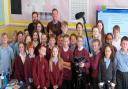 North Queensferry Primary pupils with the BBC L.A.B team