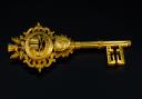 An image of the key presented to Andrew Carnegie in 1899