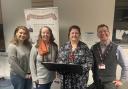 Duloch Lectures: Pictured at the inaugural event are, from left, attendees Julia Sherriffs and Niamh Hogwood, from Fife College, speaker Sharron McColl, and Duloch Library Supervisor Janek Matysiak.