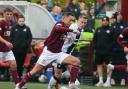 Michael Tidser, pictured in action against Calvin Miller when the teams met in February, was proud of his Kelty Hearts team's performance at Falkirk on Saturday.