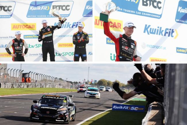 Gordon Shedden (top left and bottom) claimed his 49th and 50th BTCC victories, while Rory Butcher (top right) enjoyed two podium finishes. Photos courtesy of BTCC / Jakob Ebrey, Speedworks Motorsport and Team Dynamics Motorsport.