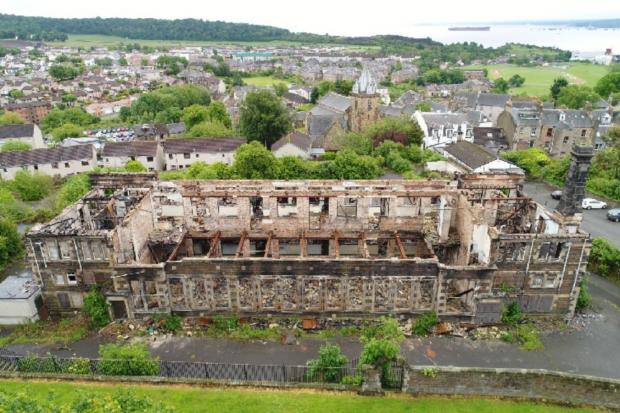 This is how the old Inverkeithing Primary School looks now, after fire ripped through the building in November 2018. Pic: Phoenix Project.