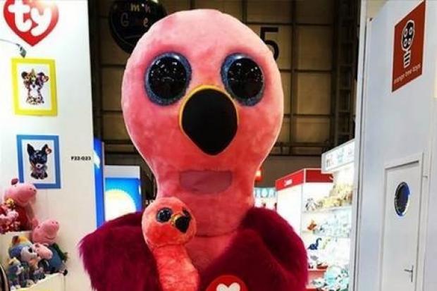 In the pink. Kids favourite Gilda the Flamingo, from the TY Beanie Boo family, will be at the Entertainer in Dunfermline on Saturday.