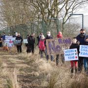 Supporters of the Save Our Calais Wood Action Group at the site on Sunday.