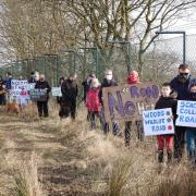 Supporters of the Calais Woods Conservation Group at a protest.