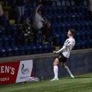 Kevin O'Hara, pictured scoring against Raith earlier this season, was Dunfermline's derby hero this evening.