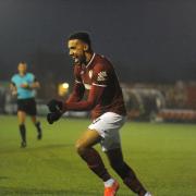 Nathan Austin, pictured here against Albion Rovers, scored twice for Kelty at Stranraer on Saturday. Photo: Dave Wardle.