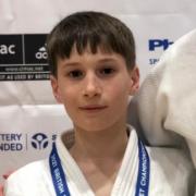 Isaac Callaghan became the British judo champion in the Pre-Cadet (under-15 years old) Boys’ under 34kg category at the weekend. Photo: Colin Woods.
