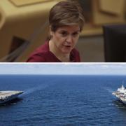Nicola Sturgeon (PA) and HMS Prince of Wales and HMS Queen Elizabeth (Royal Navy)