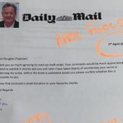 The letter to Douglas Chapman MP claiming to be from Piers Morgan.