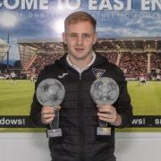 Dan Pybus shows off his player of the year accolades. Photo: Craig Brown.