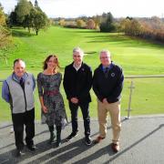 From left to right: Barry Hynd (Pitreavie Golf Club captain), Gillian Taylor (CEO of the Carnegie Dunfermline Trust), Danny McArthur (sports convenor of the Carnegie Dunfermline Trust) and Ewan Cameron (Pitreavie Golf Club vice-captain). Photo: David