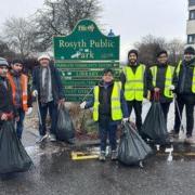 Members of the Ahmadiyya Muslim Community in Edinburgh and Fife during their recent clean up of Rosyth Public Park.