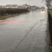 The flooding at Hillend Road. Image: David Barratt