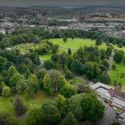 A view from above of Pittencrieff Park in Dunfermline.