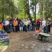 Volunteers collected over 40 bags of rubbish during a clean up of Calais Woods.