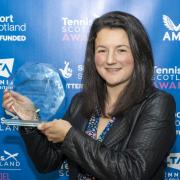 Alessia Palmieri, pictured with her Tennis Scotland prize, was named as Development Coach of the Year at the LTA Awards.
