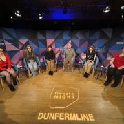 The Dunfermline High pupils at the BBC Debate Night show