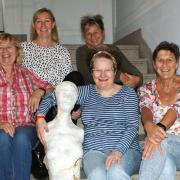 Bodyworks artists, back row left to right Caroline McGonigal and Carol Mason, bottom row left to right Linda Menzies,  Lesley Ratomska and Isabell Buenz.