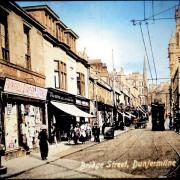 The view up Bridge Street where a variety of shops were situated selling the articles required for furnishing houses.