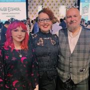 Alby Grainger, his wife Louise, and daughter Sinéad at the Eisner Awards