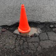 The pothole in Inverkeithing's Boreland Road.