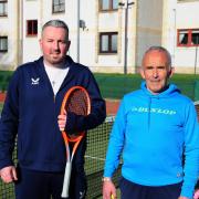 Dunfermline Tennis Club's head coach, Mike Russell (left), and coach Alan Russell (right).