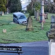 Pictures posted on social media showed the van in the cemetery. Fortunately it has now been removed.