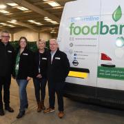Members of the TechnipFMC team at the Dunfermline Foodbank warehouse. (Photo by David Wardle)