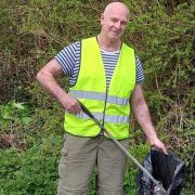 Glyn Chadwick who has been clearing a verge near Aberdour for 25 years.