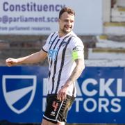 Pars captain Kyle Benedictus is all smiles after his first goal of the season put Dunfermline in front.
