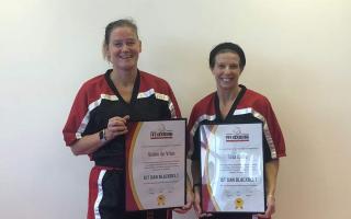 Lisa Eadie and Vickie de Vries achieved black belt gradings.