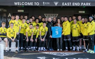 Caroline Weir met the Pars first team squad and was presented with a signed shirt on Friday.