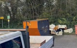 Furniture dumped at the Pitreavie Business Park.